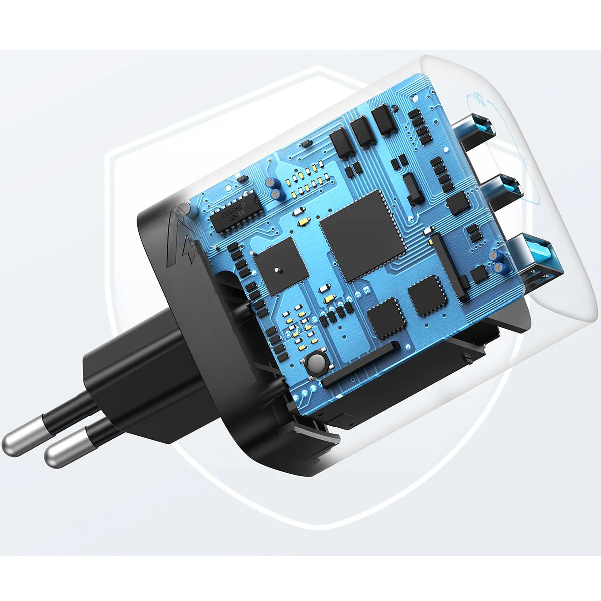Carregador de Rede Anker 336, 67W, 3.25A, 1 x USB-A - 2 x USB-C, Preto A2674G11