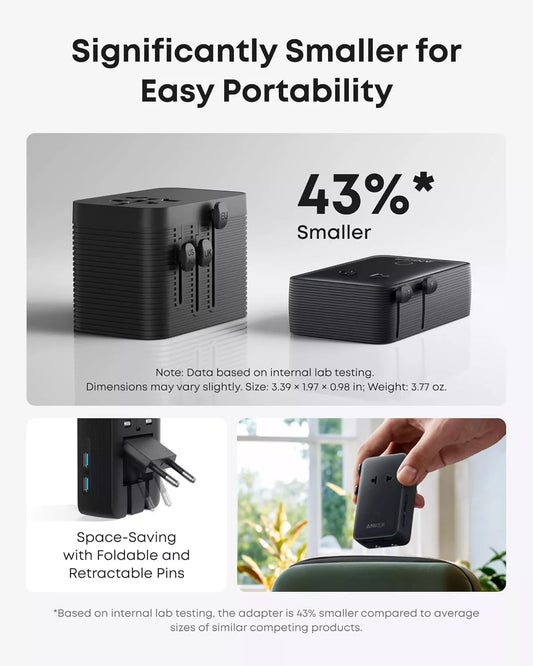 Carregador de Rede Anker Nano Travel, 20W, 3A, 2 x USB-A - 2 x USB-C, Preto A9215H11