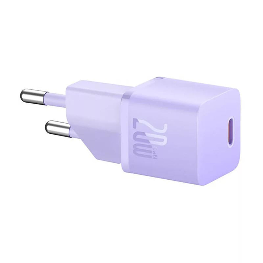 Carregador de Rede Baseus, 20W, 3A, 1 x USB-C, Roxo CCGN050105
