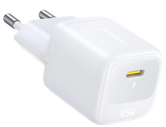 Carregador de Rede Baseus EnerFill FN22, 45W, 3A, 1 x USB-C, Branco E0123301