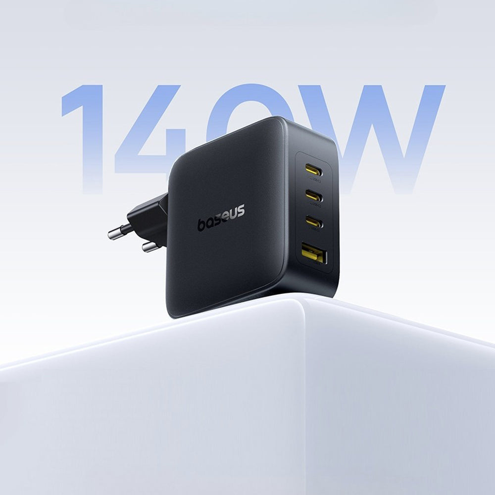Carregador de Rede Baseus EnerFill FH11, 140W, 5A, 1 x USB-A - 3 x USB-C, Preto E0121J00