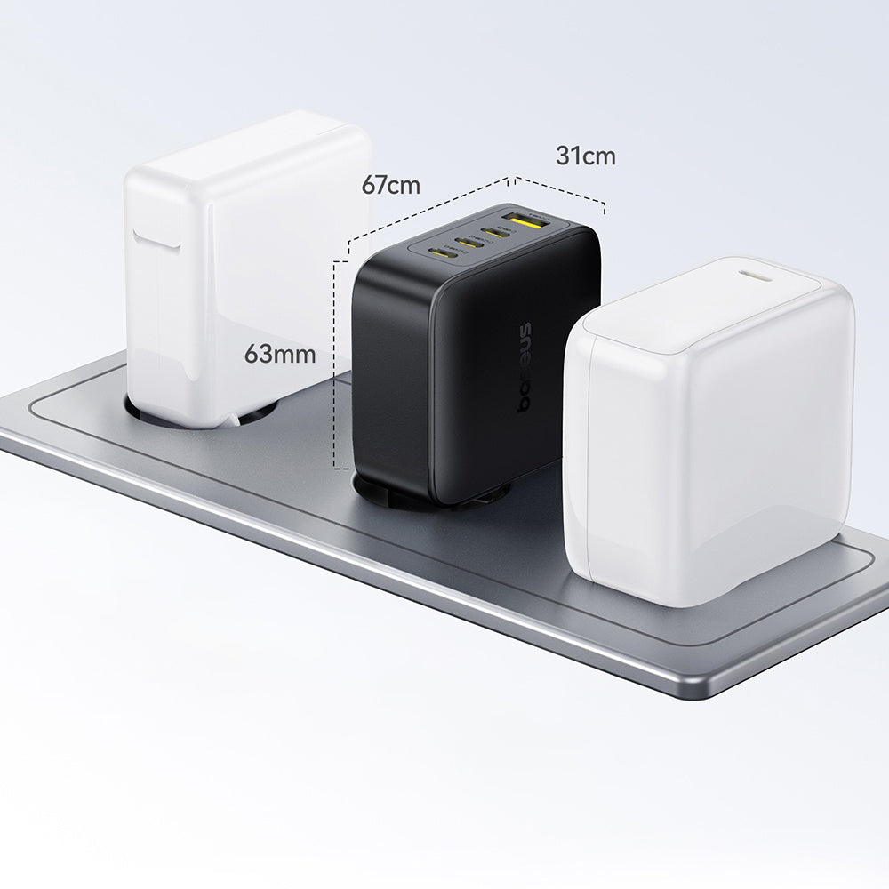 Carregador de Rede Baseus EnerFill FH11, 140W, 5A, 1 x USB-A - 3 x USB-C, Preto E0121J00