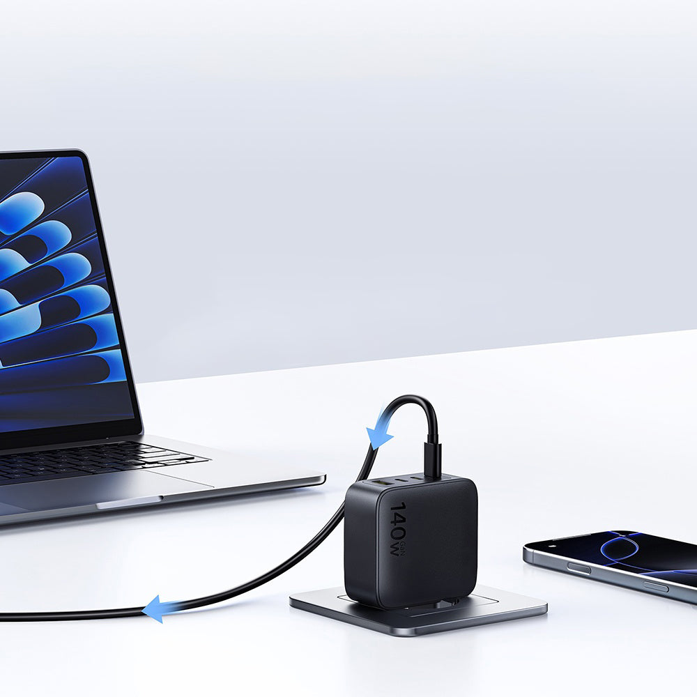 Carregador de Rede Baseus EnerFill FH11, 140W, 5A, 1 x USB-A - 3 x USB-C, Preto E0121J00