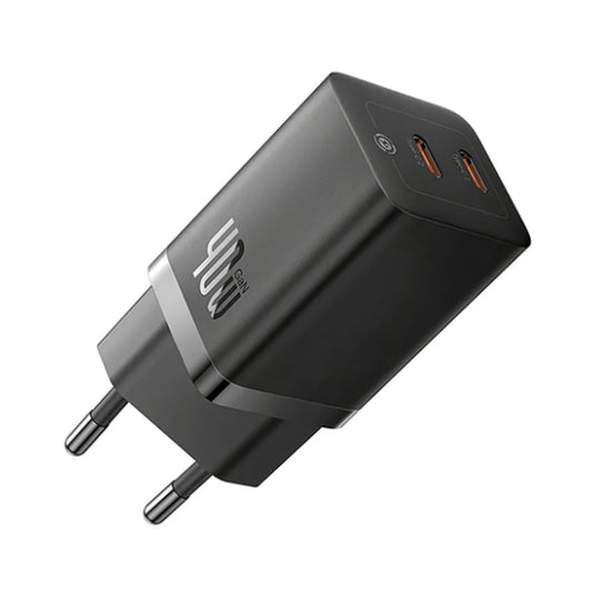 Carregador de Rede Baseus GaN5 Pro, 40W, 3A, 2 x USB-C, Preto CCGP180101