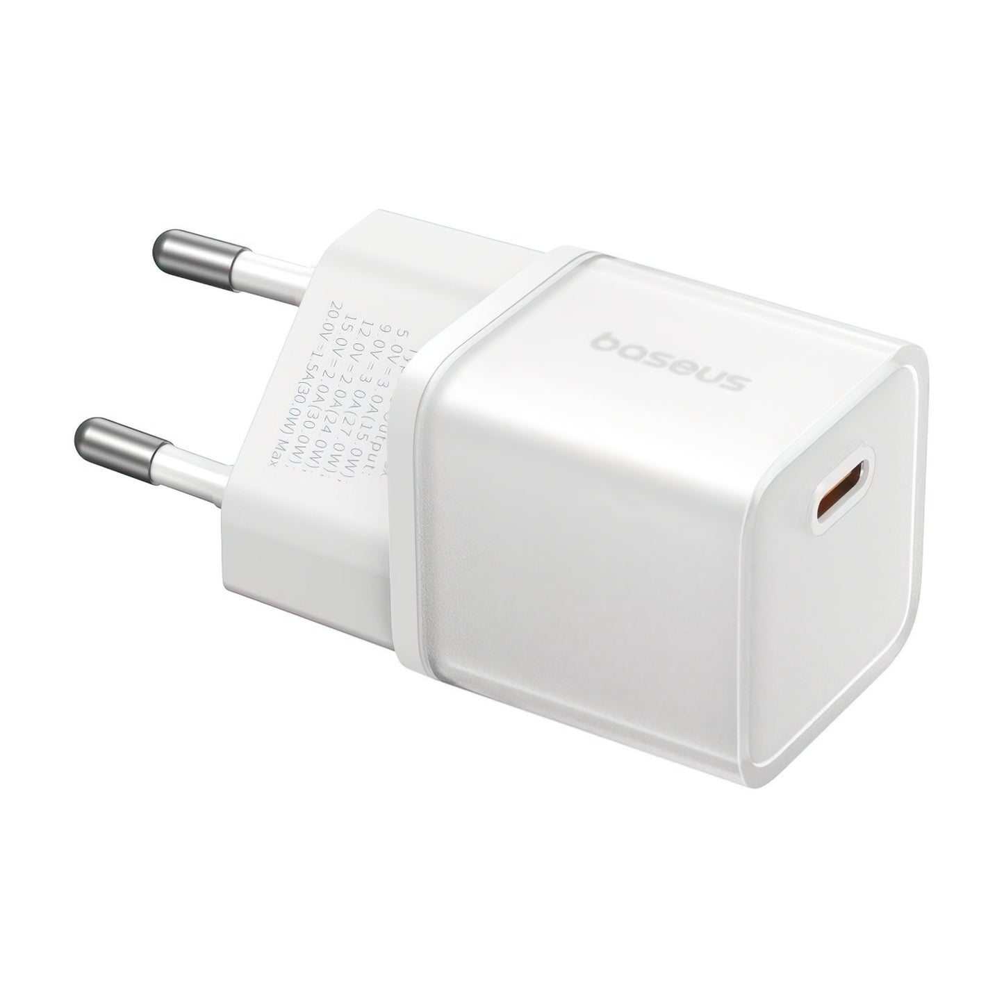 Carregador de Rede Baseus GaN5S, 30W, 3A, 1 x USB-C, Branco P10162504213-00