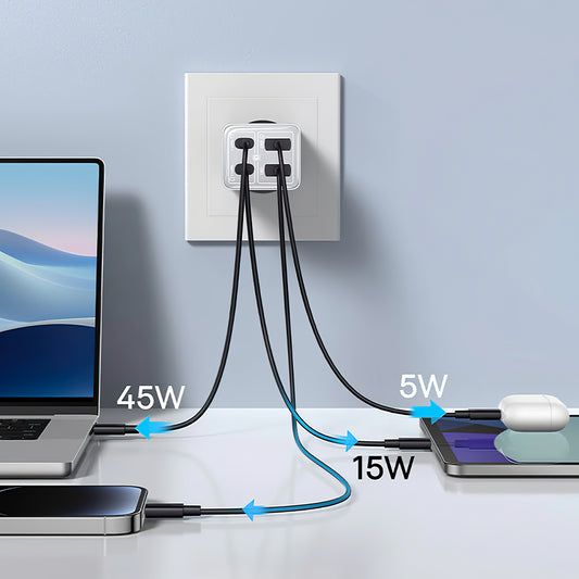 Network Charger Baseus GaN6 Pro, 65W, 3.25A, 2 x USB-A - 2 x USB-C, White