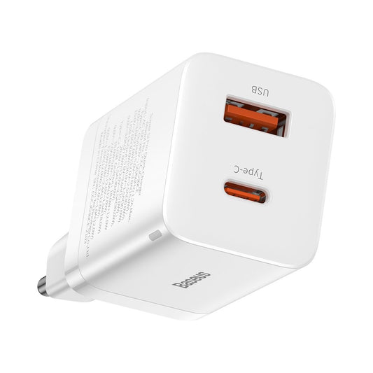 Carregador de rede Baseus Super Si Pro, 30W, 3A, 1 x USB-A - 1 x USB-C, branco CCSUPP-E02