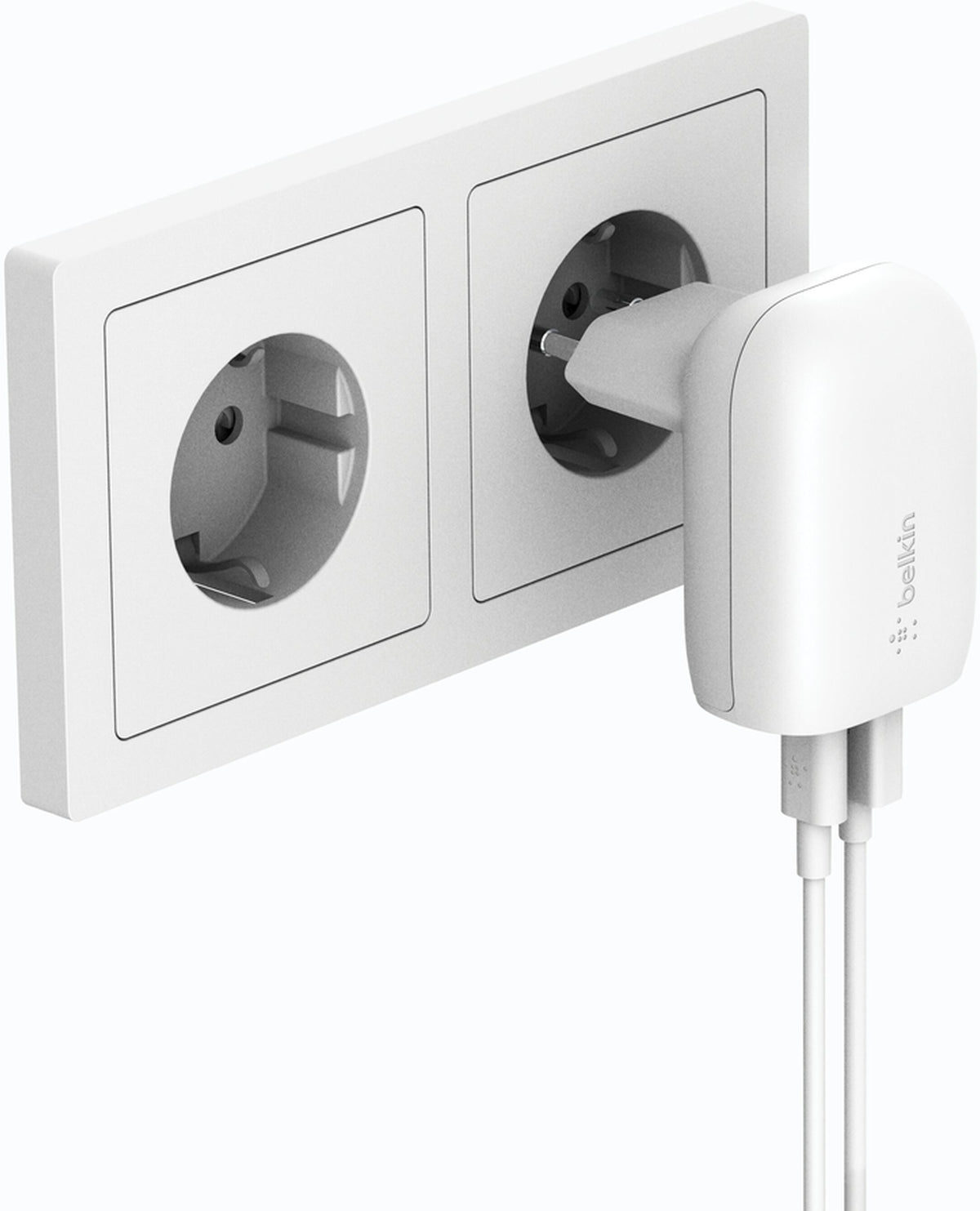 Carregador de Rede Belkin BoostCharge Dual, 37W, 3A, 1 x USB-A - x USB-C, Branco WCB007vfWH