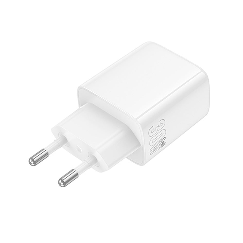 Carregador de Rede Borofone BN29 Fuente, 30W, 3A, 1 x USB-A - 1 x USB-C, Branco