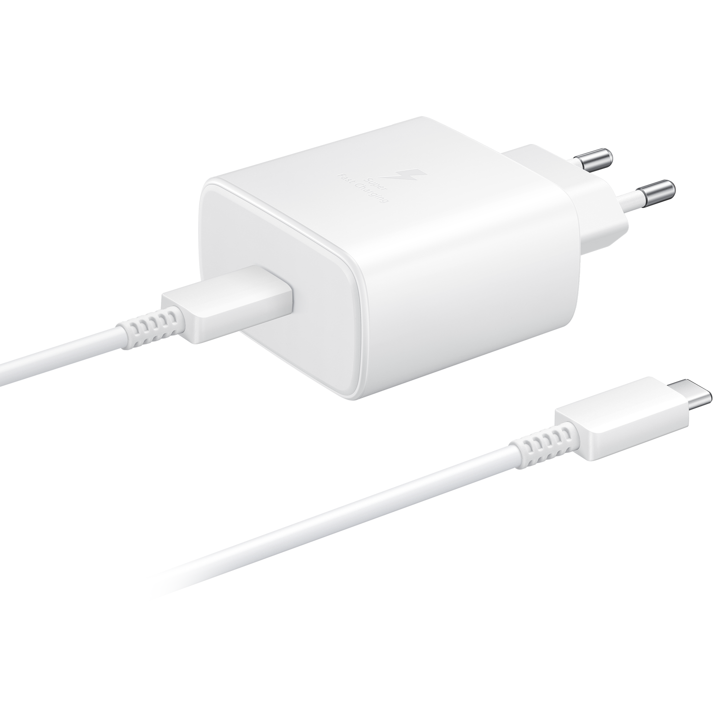 Carregador de Rede com Cabo USB-C Samsung EP-TA845 + EP-DA705BWE, 45W, 4.05A, 1 x USB-C, Branco GP-TOU021RFBWW