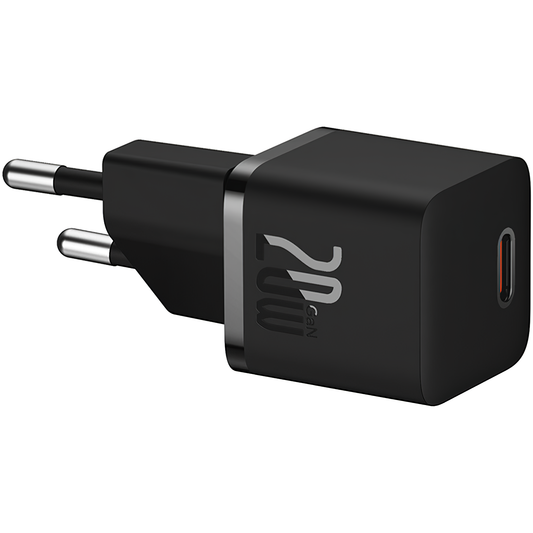 Carregador de rede com cabo USB-C GaN5 da Baseus GaN5, 20W, 3A, 1 x USB-C, preto P10110900113-00