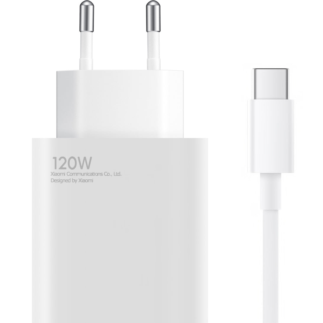 Carregador de rede Xiaomi com cabo USB-C, 120 W, 6 A, 1 x USB-A, branco BHR9462EU
