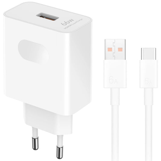 Carregador de Rede com Cabo USB-C Honor HN-110600E00, 66W, 6A, 1 x USB-A, Branco 5503AAHX