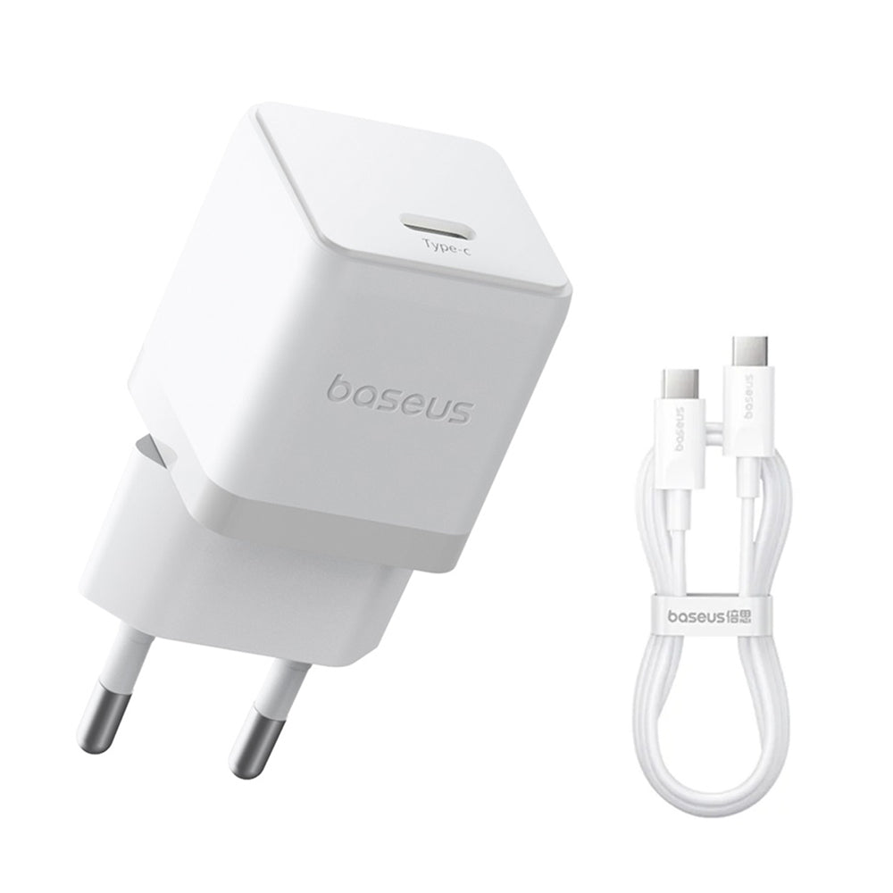 Carregador de Rede com Cabo USB-C Baseus Palm, 20W, 3A, 1 x USB-C, Branco P10111602213-01