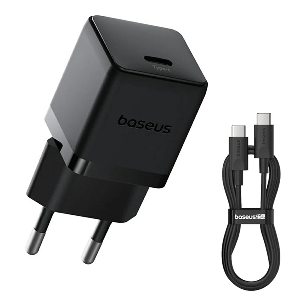 Carregador de Rede com Cabo USB-C Baseus Palm, 20W, 3A, 1 x USB-C, Preto P10111602113-01