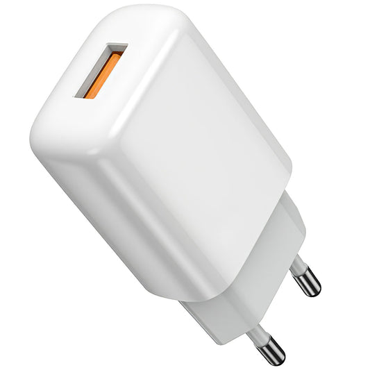 Prestico F7S Network Charger with microUSB Cable, 12W, 2.4A, 1 x USB-A, White