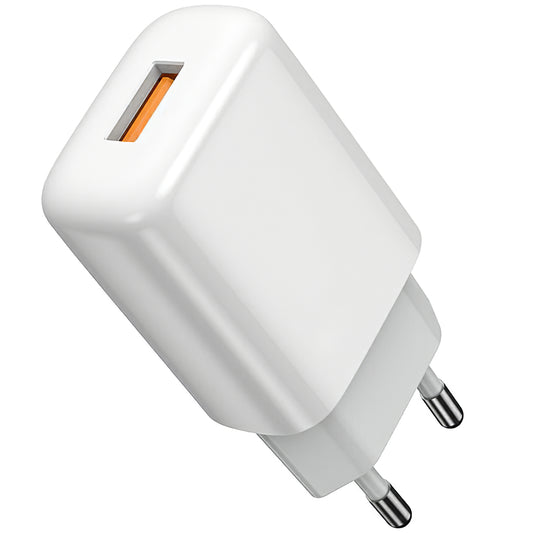Carregador de rede Prestico F7S USB-C com cabo, 12 W, 2,4 A, 1 x USB-A, branco