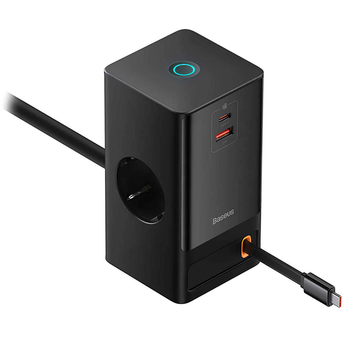 Extensão Baseus GaN3 Pro, 2 x Schuko - 1 x USB-A - 2 x USB-C, Preto PSLR000301