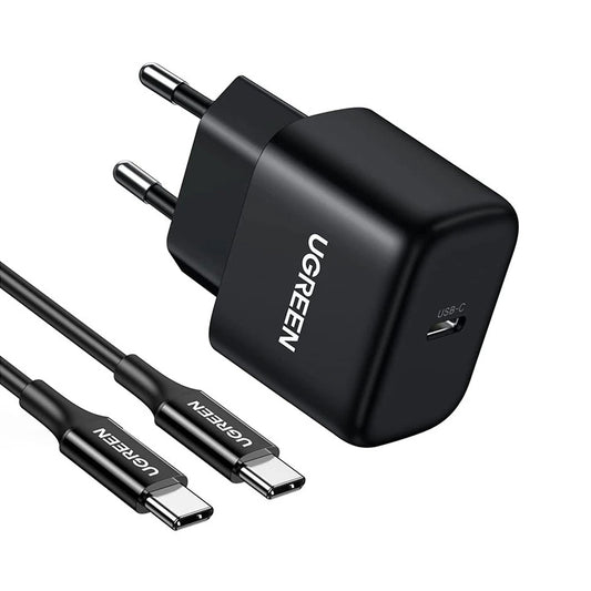 UGREEN CD250, 25W, 3A, 1 x USB-C, 1 x USB-C, preto