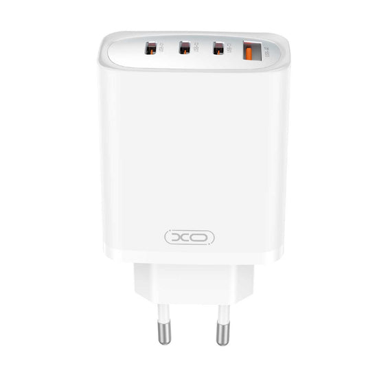 Carregador de rede com cabo USB-C XO Design CE23, 65 W, 3,25 A, 1 x USB-A - 3 x USB-C, branco