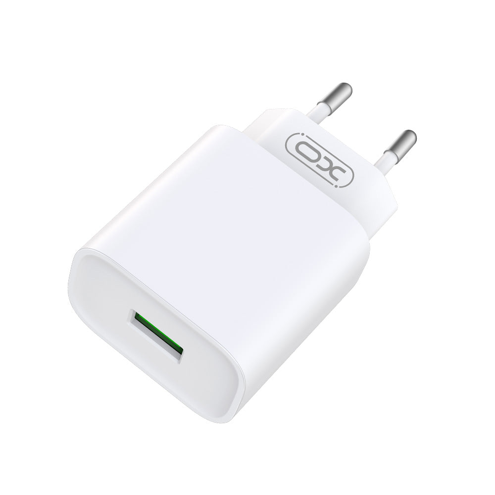 Carregador de Rede com Cabo USB-C XO Design CE02D, 18W, 3A, 1 x USB-A, Branco