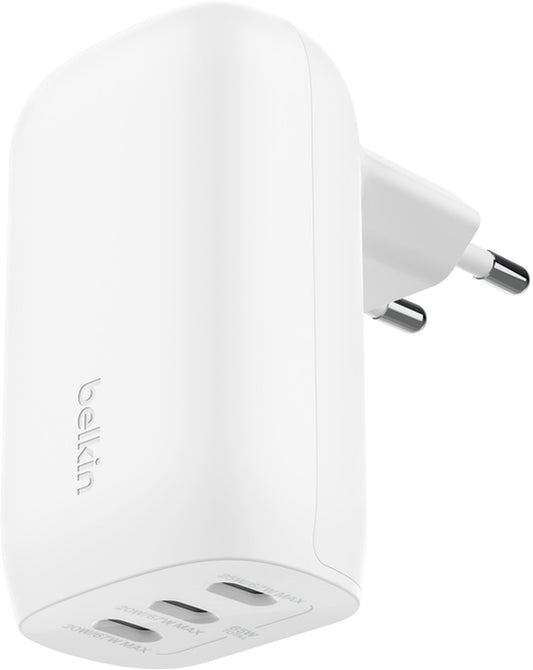 Carregador de Rede com Cabo USB-C Belkin BoostCharge, 67W, 3A, 3 x USB-C, Branco WCC002vf2MWH-B6