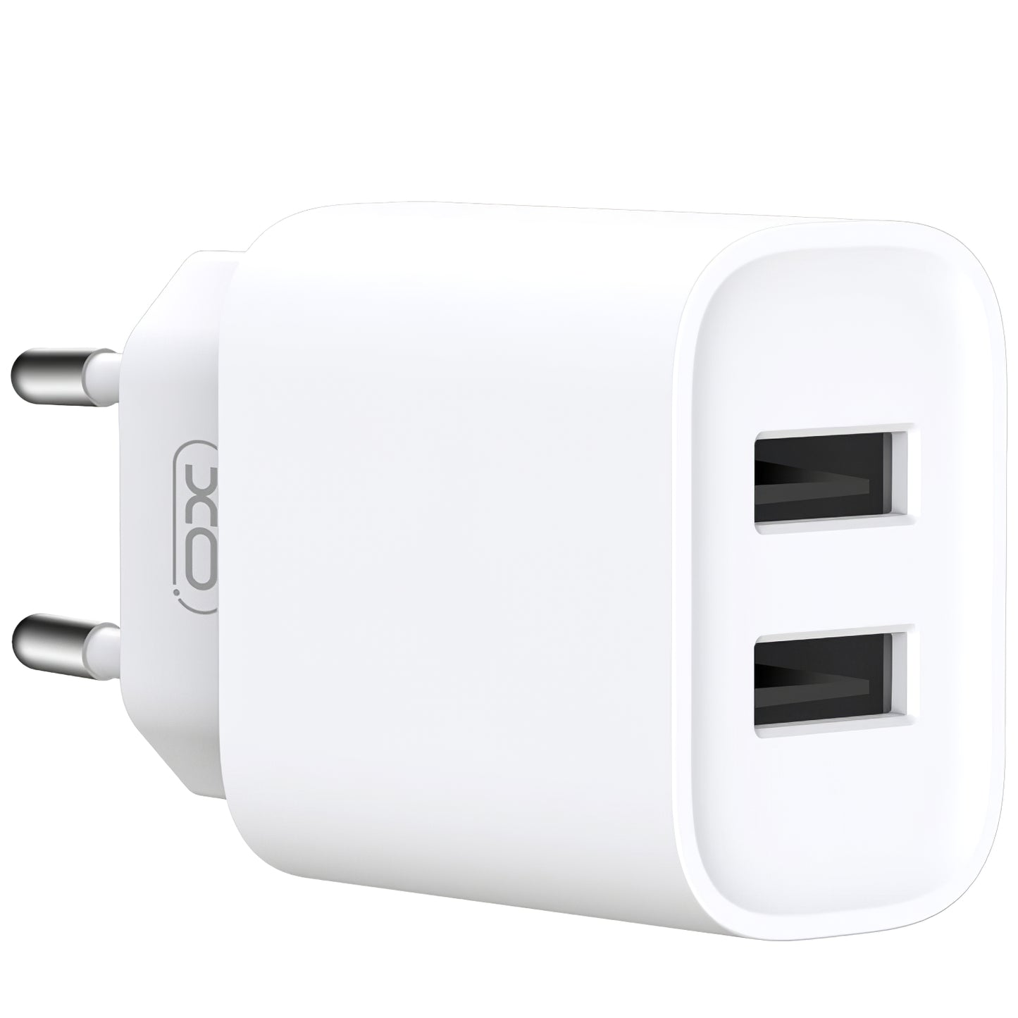 Carregador de rede com cabo Lightning XO Design CE02C, 10,5 W, 2,1 A, 2 x USB-A, branco