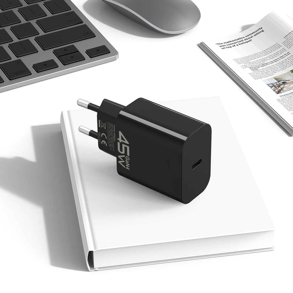 Carregador de Rede com Cabo USB-C Blavec BC-7, 45W, 3A, 1 x USB-C, Preto