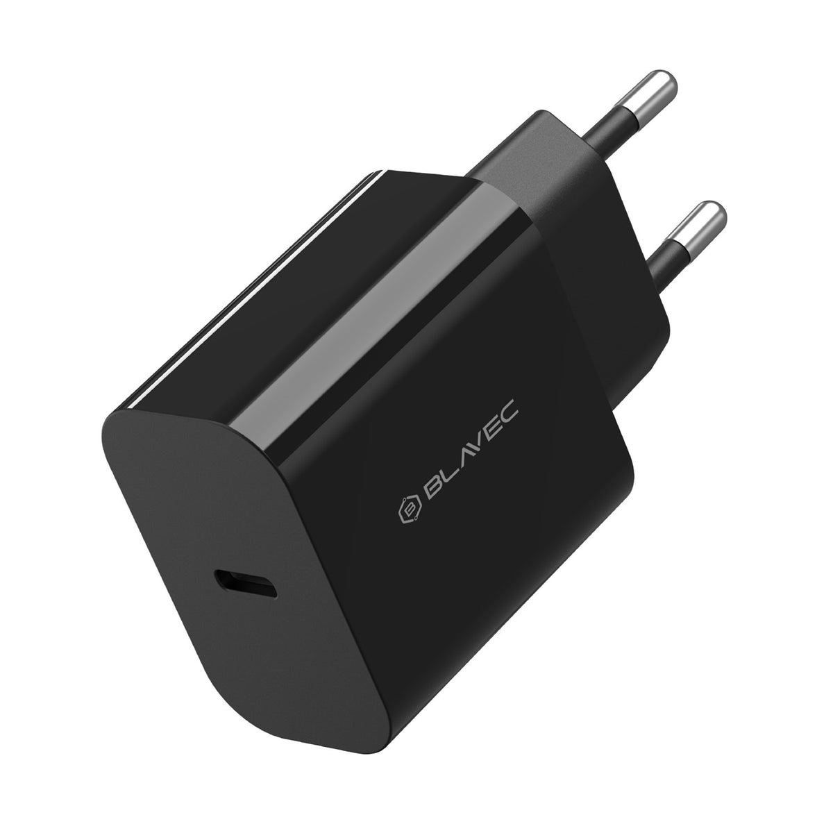Carregador de Rede com Cabo USB-C Blavec BC-7, 45W, 3A, 1 x USB-C, Preto