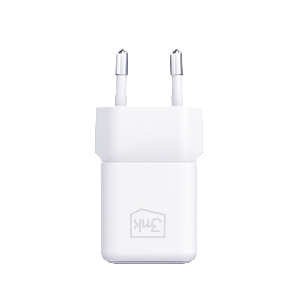 Carregador de Rede com Cabo USB-C 3MK Hyper, 25W, 3A, 1 x USB-C, Branco
