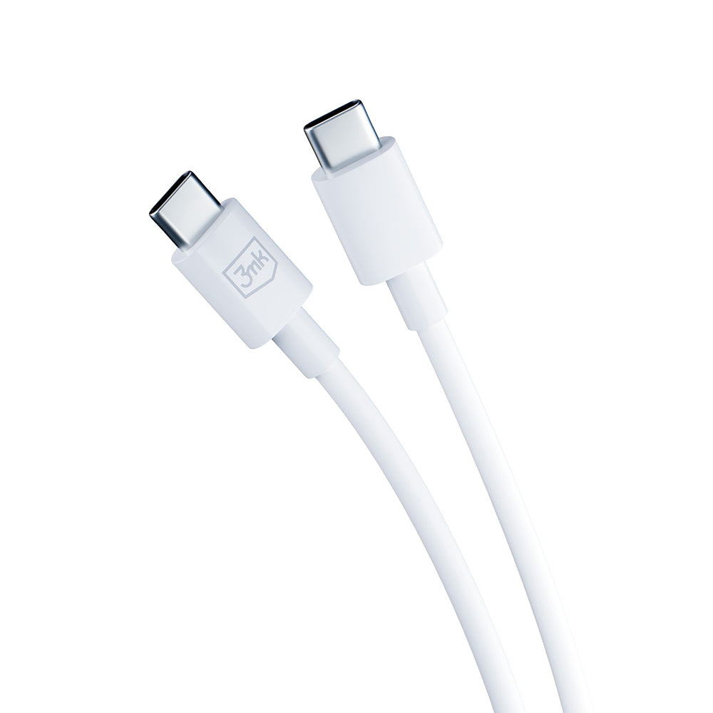 Carregador de Rede com Cabo USB-C 3MK Hyper, 25W, 3A, 1 x USB-C, Branco