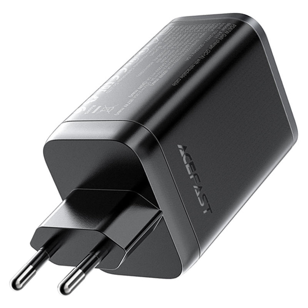 Acefast A111 USB-C Network Charger with Cable, 67W, 3A, 1 x USB-A - 1 x USB-C, Black