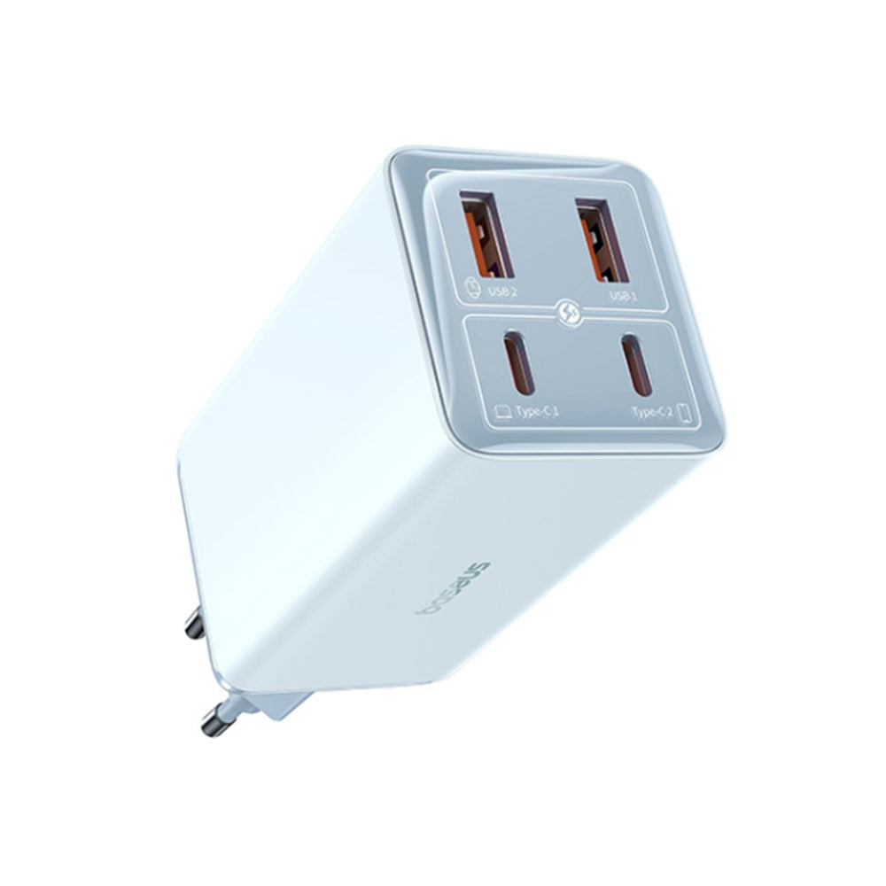 Carregador de Rede com Cabo USB-C Baseus GaN6 Pro, 100W, 3.25A, 2 x USB-A - 2 x USB-C, Azul P10162705312-00