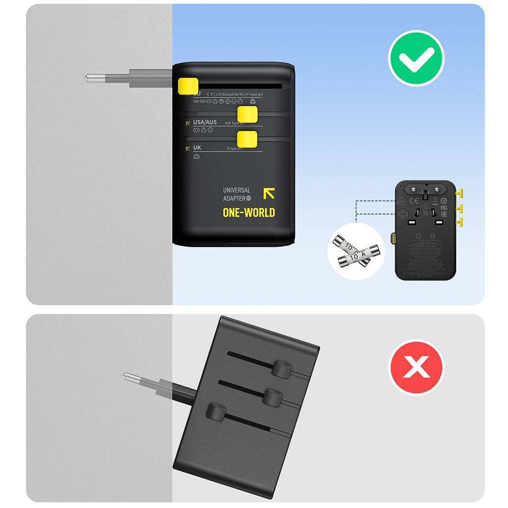 Carregador de Rede com Cabo USB-C Baseus Travel PicoGo AG11, 45W, 2 x Tomada - 1 x USB-C - 2 x USB-A, Preto E0307F00