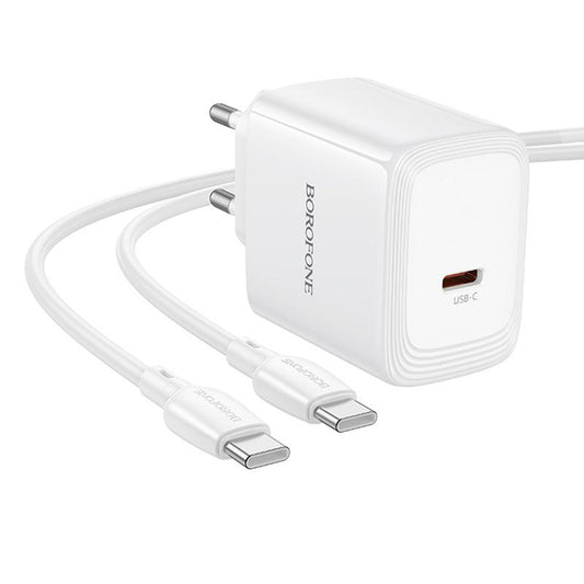 Carregador de Rede com Cabo USB-C Borofone BN33 Fuente, 40W, 1 x USB-C, Branco