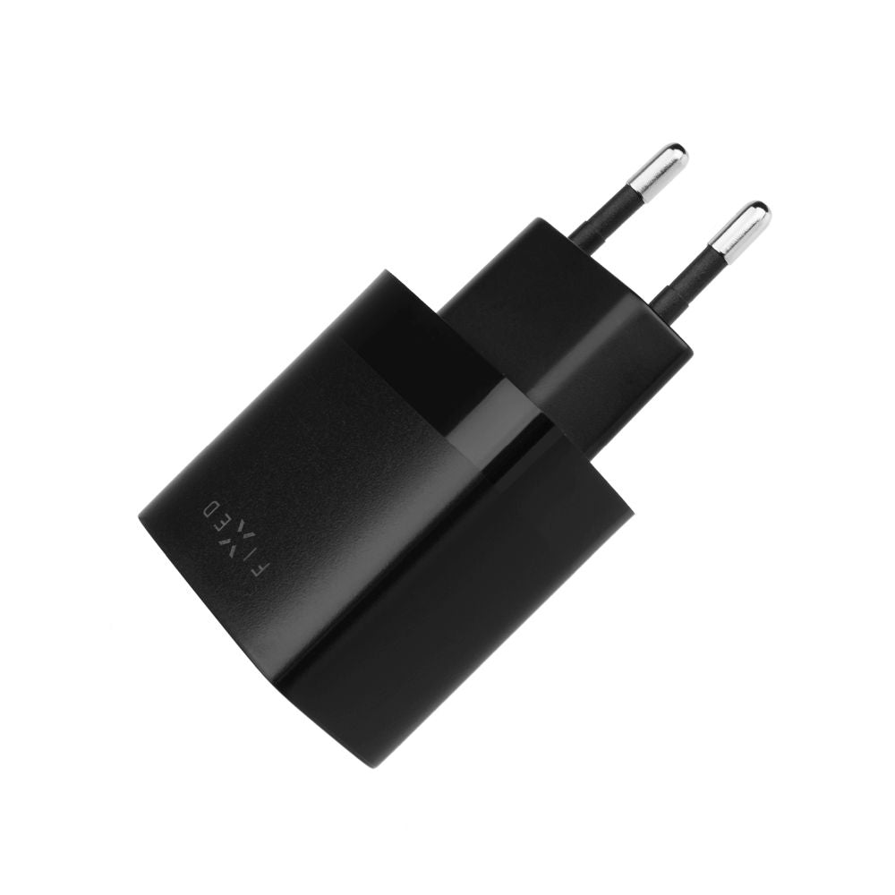 Carregador de Rede com Cabo USB-C Fixed, 17W, 3A, 2 x USB-A, Preto