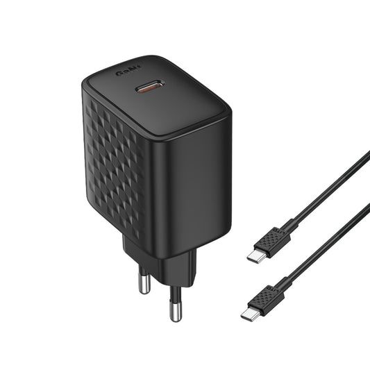 Carregador de Rede com Cabo USB-C Lito LC20T, 45W, 3A, 1 x USB-C, Preto