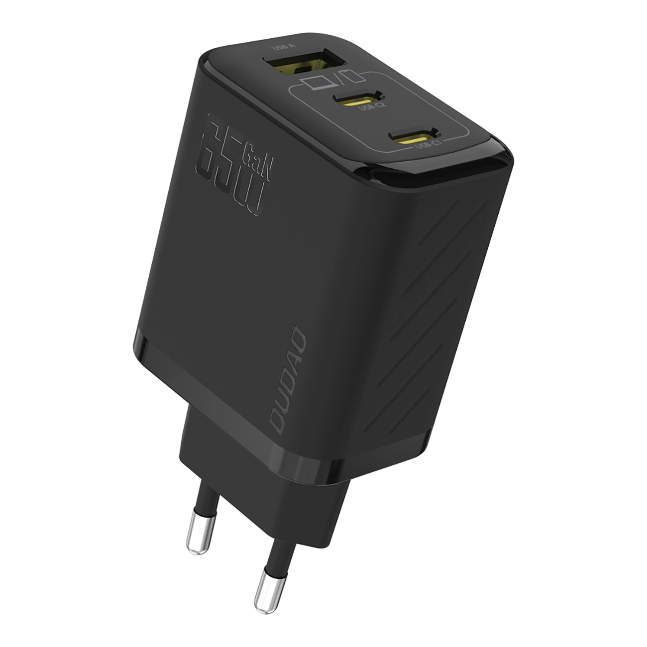 Carregador de Rede Dudao A29, 65W, 1 x USB-A - 2 x USB-C, Preto
