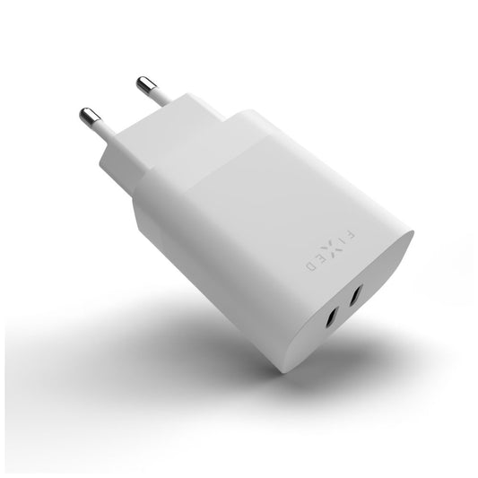 Carregador de Rede Fixed, 35W, 3A, 2 x USB-C, Branco