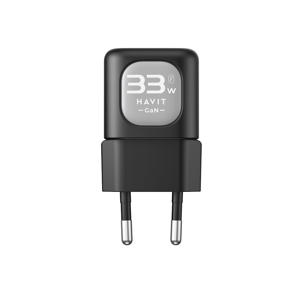Carregador de Rede HAVIT UC230, 33W, 3A, 1 x USB-A - 1 x USB-C, Preto Cinzento