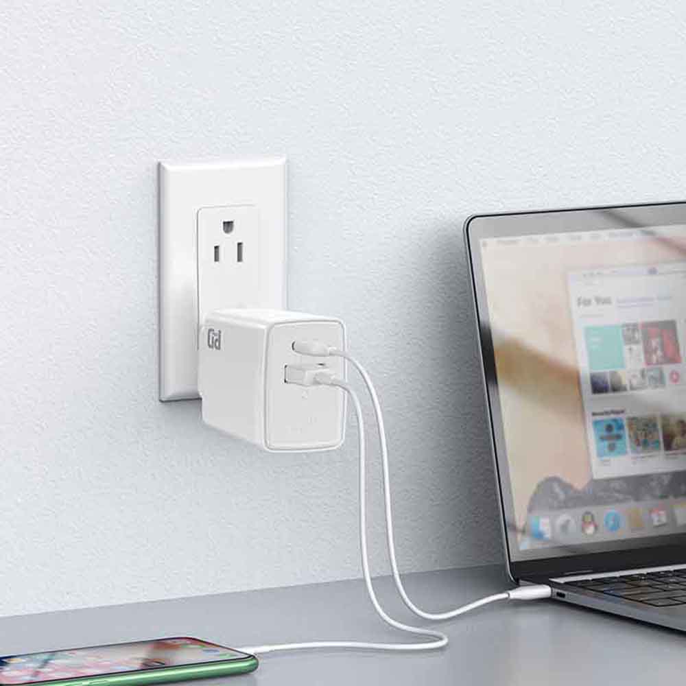 Carregador de Rede Lito LC09, 20W, 3A, 1 x USB-A - 1 x USB-C, Branco