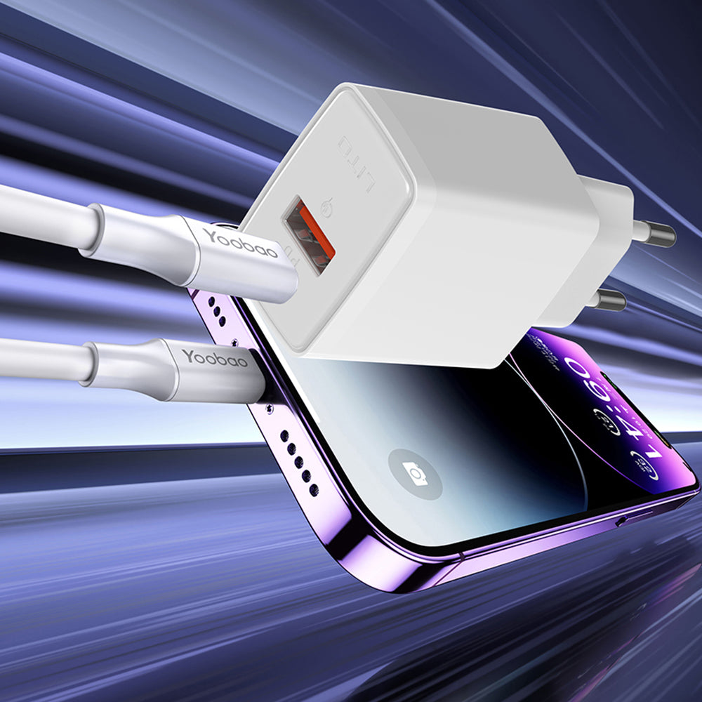 Carregador de Rede Lito LC09, 20W, 3A, 1 x USB-A - 1 x USB-C, Branco