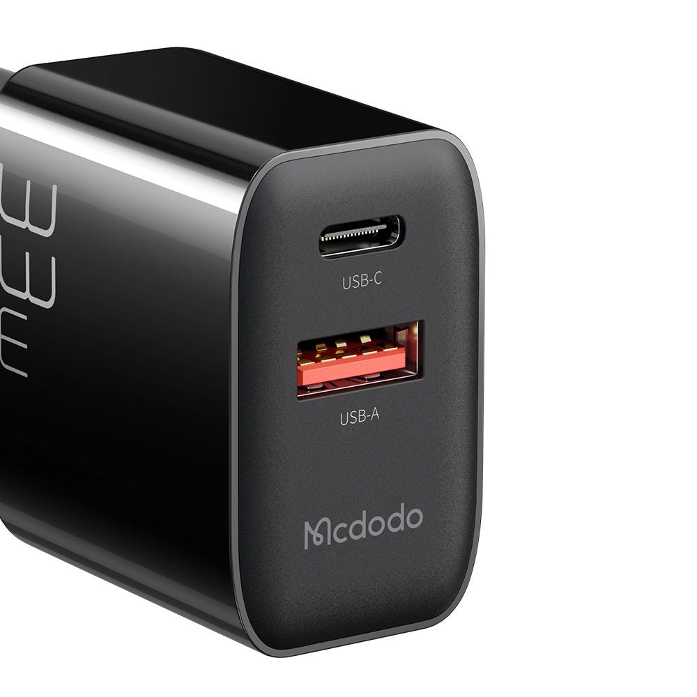 Carregador de Rede McDodo CH-0921, 33W, 3A, 1 x USB-A - 1 x USB-C, Preto