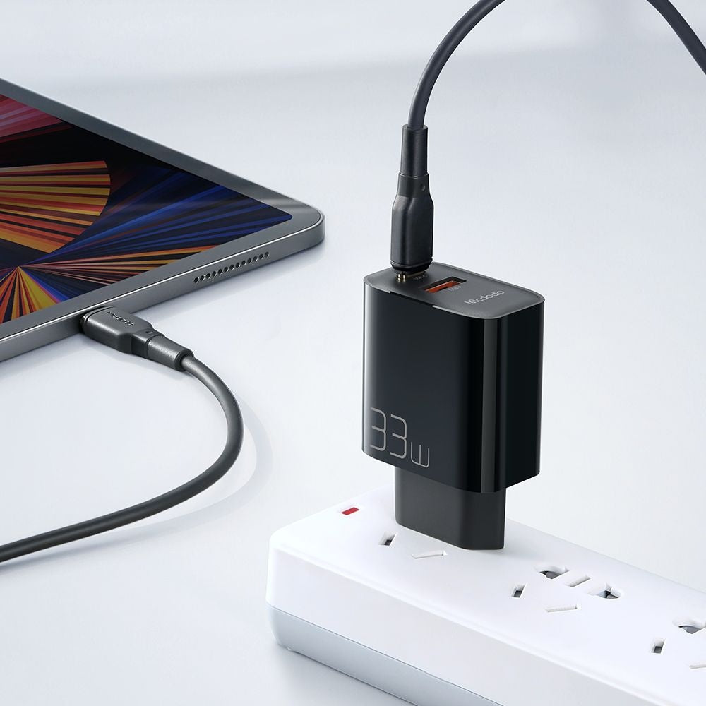 Carregador de Rede McDodo CH-0921, 33W, 3A, 1 x USB-A - 1 x USB-C, Preto