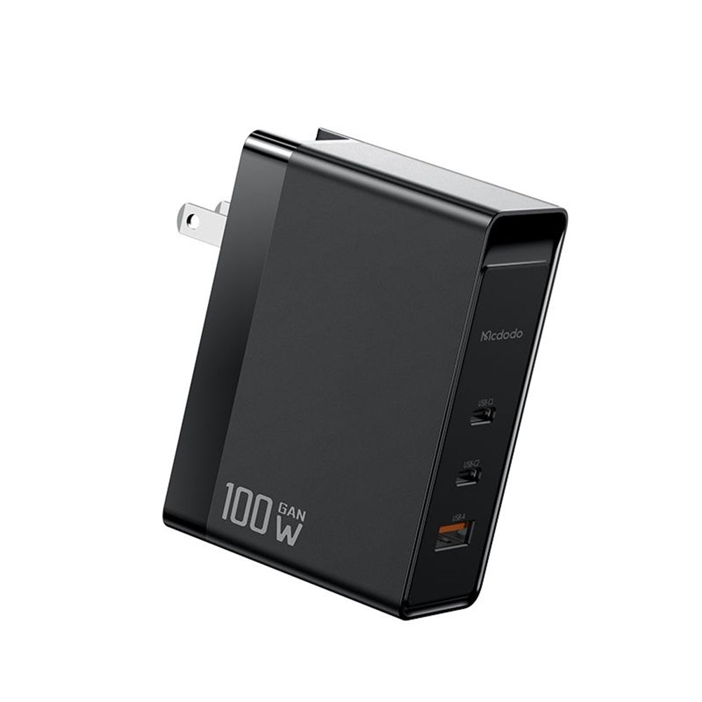 Carregador de Rede McDodo CH-8101 Pro Nuc AR Power Travel, 100W, 5A, 1 x USB-A - 2 x USB-C, Preto