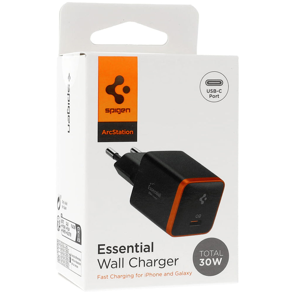 Carregador de Rede Spigen EE301EU Arcstation Essential, 30W, 3A, 1 x USB-C, Preto ACH08448