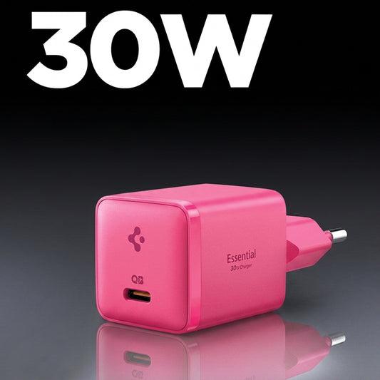 Carregador de Rede Spigen EE301EU Essential, 30W, 3A, 1 x USB-C, Rosa ACH10449