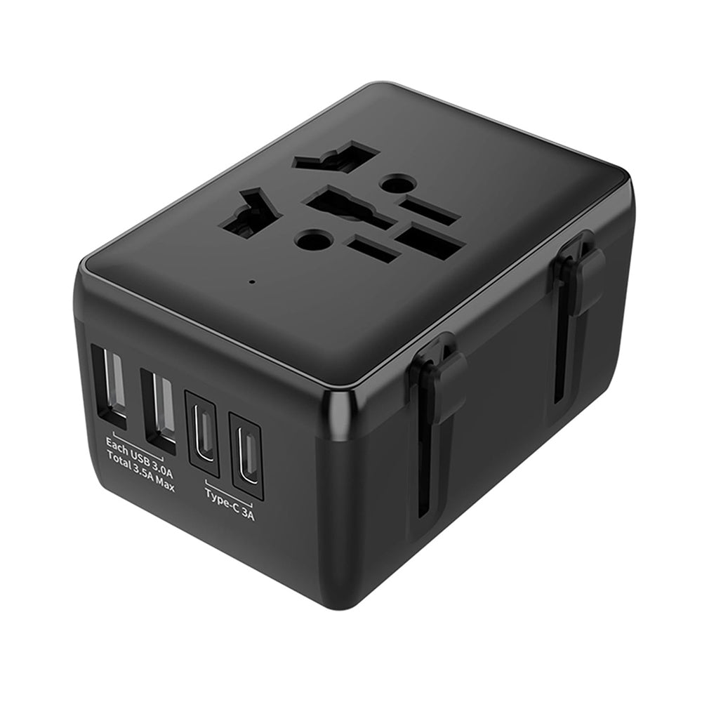 Carregador de Rede Techsuit HHt204A Travel, 15W, 3A, 2 x USB-A - 2 x USB-C, Preto