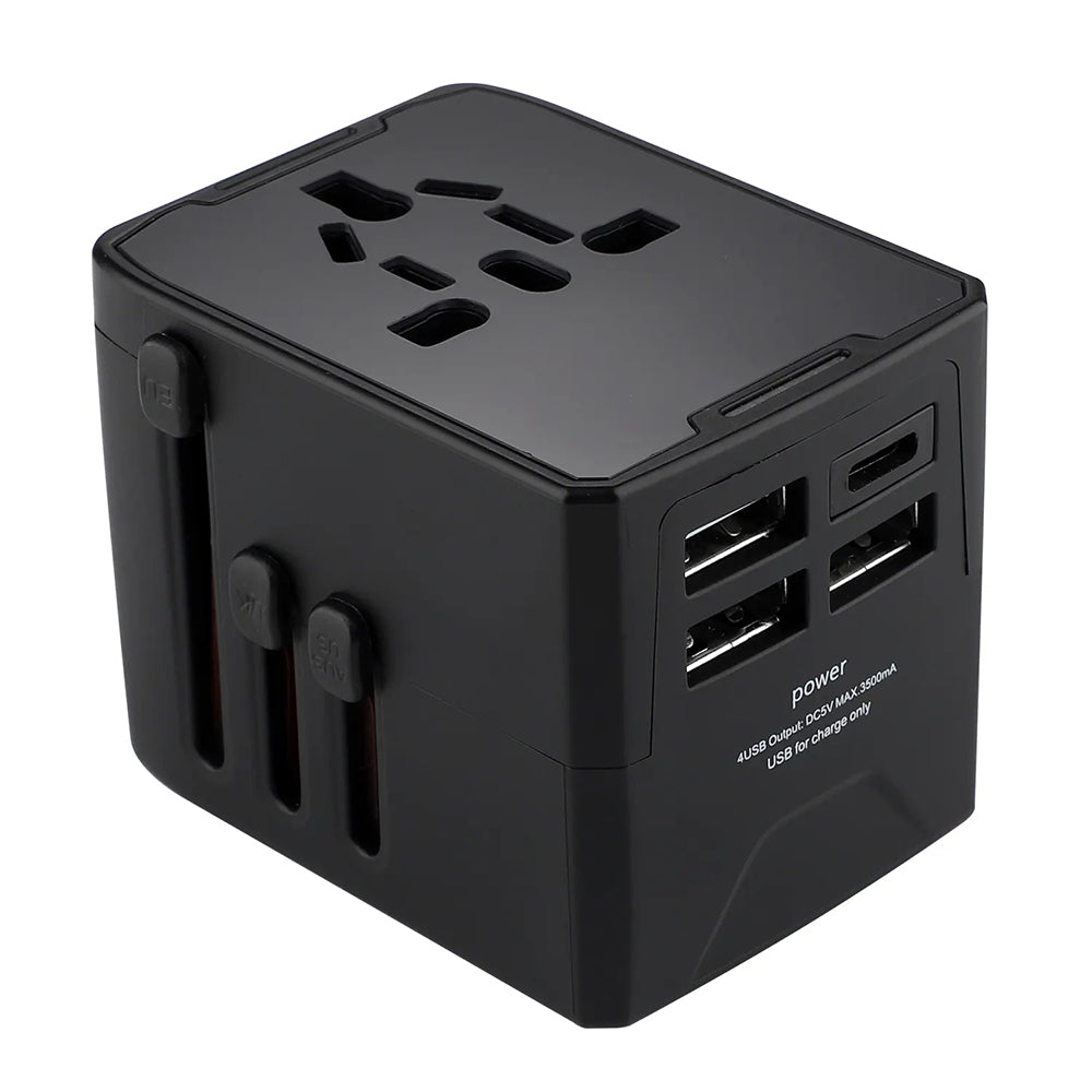 Carregador de Rede Techsuit HHT520 Travel, 15W, 3A, 3 x USB-A - 1 x USB-C, Preto