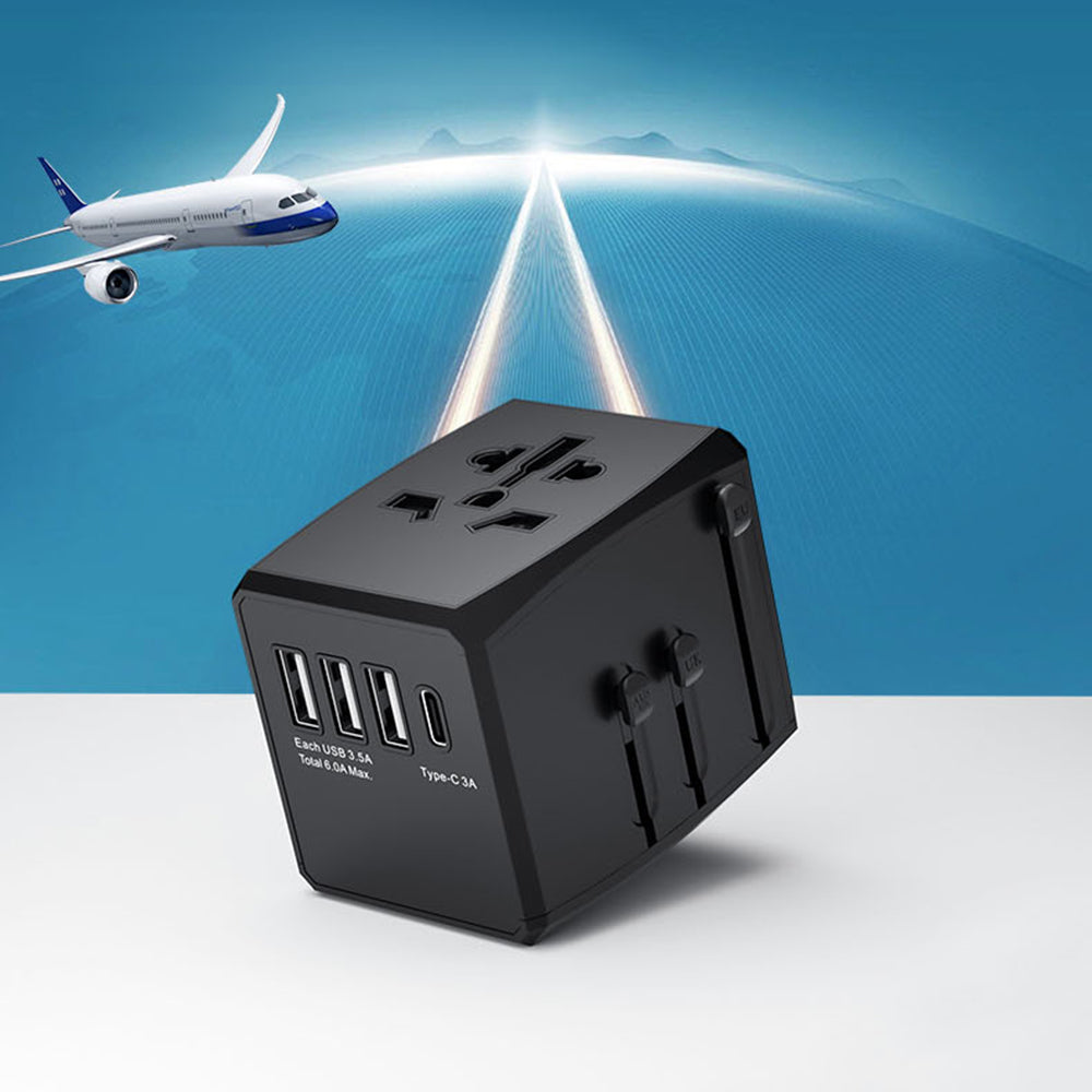 Carregador de Rede Techsuit HHT904-B1 Travel, 15W, 3A, 3 x USB-A - 1 x USB-C, Preto